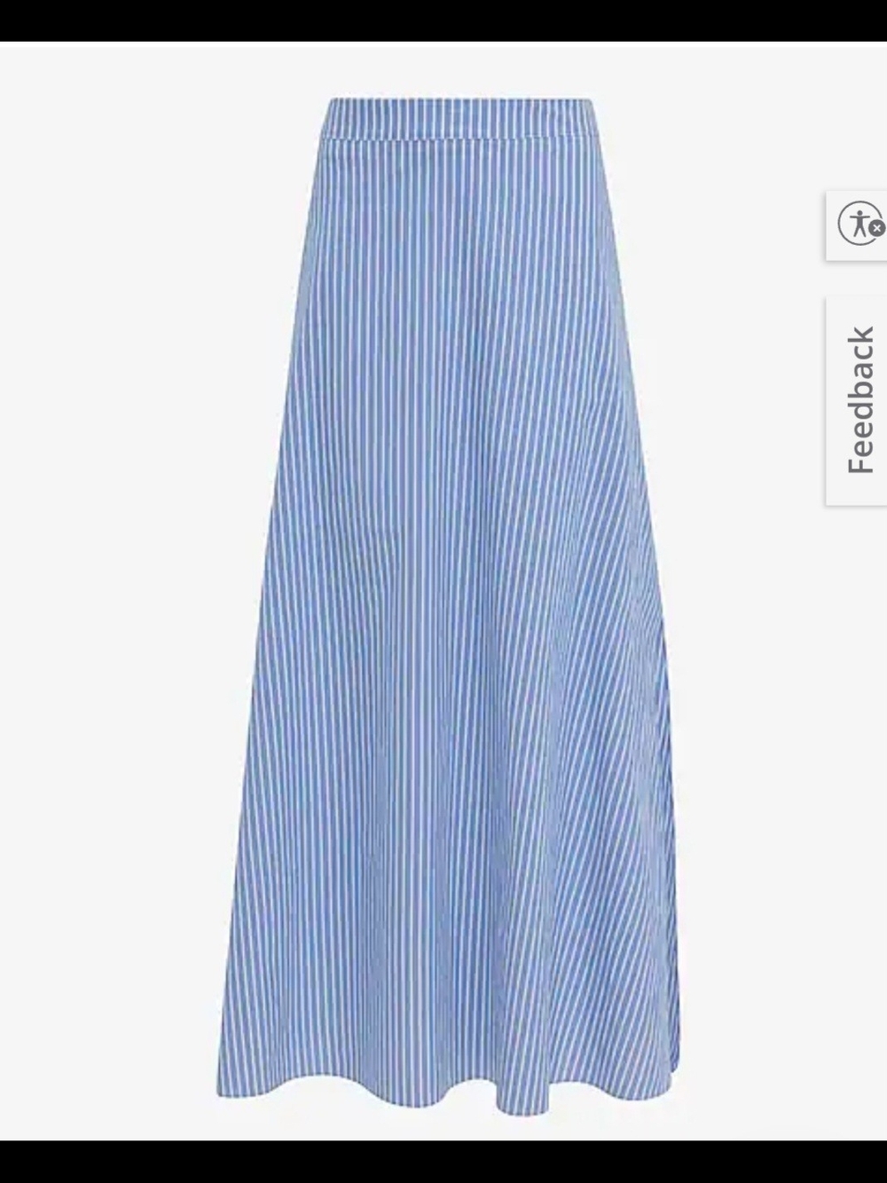 Express Blue and White Vertical-Stripe Maxi Skirt